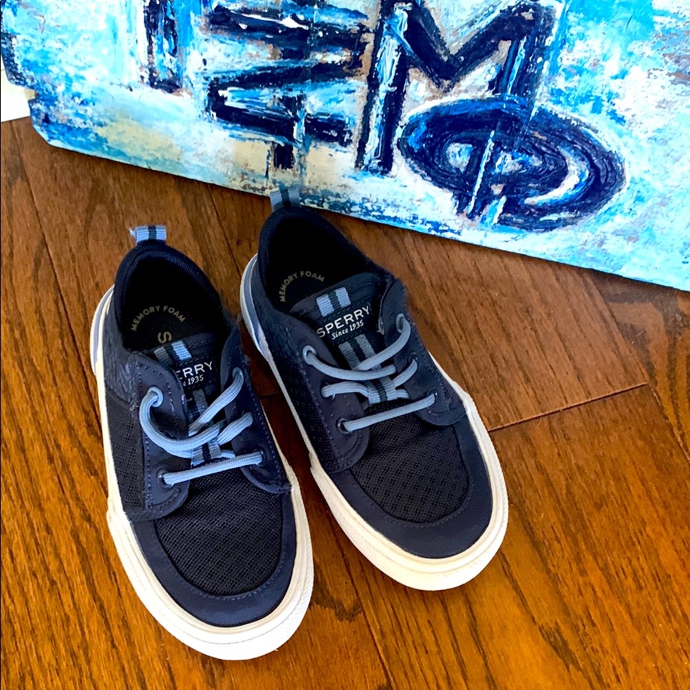Sperry Top-Sider Soletide 9M Kids Blue Sneakers Mesh Low-Top Laces